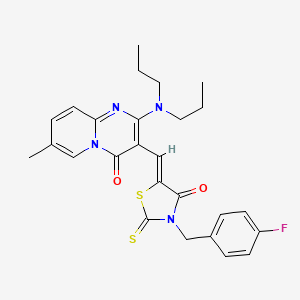 2-(dipropylamino)-3-{(Z)-[3-(4-fluorobenzyl)-4-oxo-2-thioxo-1,3-thiazolidin-5-ylidene]methyl}-7-methyl-4H-pyrido[1,2-a]pyrimidin-4-one