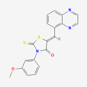 molecular formula C19H13N3O2S2 B12206587 (5Z)-3-(3-methoxyphenyl)-5-(quinoxalin-5-ylmethylidene)-2-thioxo-1,3-thiazolidin-4-one 