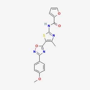 N-[(2Z)-5-[3-(4-methoxyphenyl)-1,2,4-oxadiazol-5-yl]-4-methyl-1,3-thiazol-2(3H)-ylidene]furan-2-carboxamide