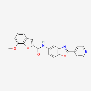 7-methoxy-N-[2-(pyridin-4-yl)-1,3-benzoxazol-5-yl]-1-benzofuran-2-carboxamide