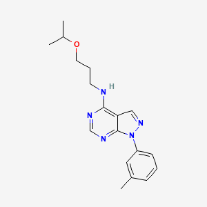 molecular formula C18H23N5O B12206625 [3-(Methylethoxy)propyl][1-(3-methylphenyl)pyrazolo[4,5-e]pyrimidin-4-yl]amine 