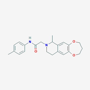 molecular formula C22H26N2O3 B12206628 N-(4-methylphenyl)-2-(7-methyl-3,4,9,10-tetrahydro-2H-[1,4]dioxepino[2,3-g]isoquinolin-8(7H)-yl)acetamide 