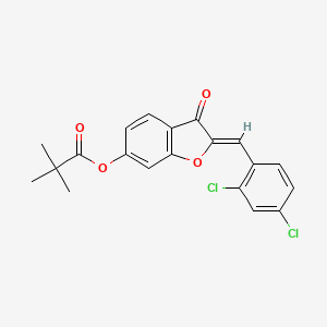 molecular formula C20H16Cl2O4 B12206636 (2Z)-2-(2,4-dichlorobenzylidene)-3-oxo-2,3-dihydro-1-benzofuran-6-yl 2,2-dimethylpropanoate 