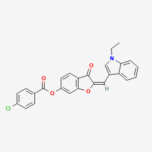 molecular formula C26H18ClNO4 B12206648 2-[(1-Ethylindol-3-yl)methylene]-3-oxobenzo[3,4-b]furan-6-yl 4-chlorobenzoate 