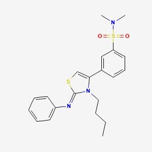 3-[(2Z)-3-butyl-2-(phenylimino)-2,3-dihydro-1,3-thiazol-4-yl]-N,N-dimethylbenzenesulfonamide