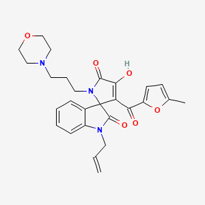 3'-Hydroxy-4'-(5-methylfuran-2-carbonyl)-1'-(3-morpholin-4-ylpropyl)-1-prop-2-enylspiro[indole-3,5'-pyrrole]-2,2'-dione