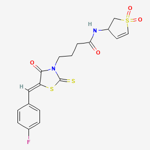 N-(1,1-dioxido-2,3-dihydrothiophen-3-yl)-4-[(5Z)-5-(4-fluorobenzylidene)-4-oxo-2-thioxo-1,3-thiazolidin-3-yl]butanamide