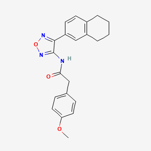 molecular formula C21H21N3O3 B12206689 2-(4-methoxyphenyl)-N-[4-(5,6,7,8-tetrahydronaphthalen-2-yl)-1,2,5-oxadiazol-3-yl]acetamide 