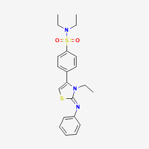 N,N-diethyl-4-(3-ethyl-2-phenylimino-1,3-thiazol-4-yl)benzenesulfonamide