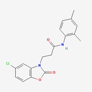 molecular formula C18H17ClN2O3 B12206710 3-(5-chloro-2-oxo-1,3-benzoxazol-3(2H)-yl)-N-(2,4-dimethylphenyl)propanamide 