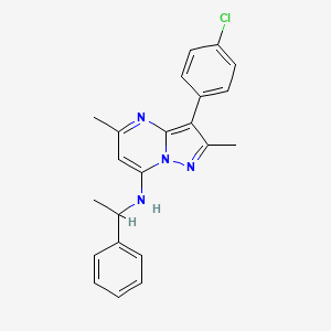 3-(4-chlorophenyl)-2,5-dimethyl-N-(1-phenylethyl)pyrazolo[1,5-a]pyrimidin-7-amine