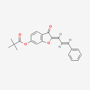 molecular formula C22H20O4 B12206728 (2Z)-3-oxo-2-[(2E)-3-phenylprop-2-en-1-ylidene]-2,3-dihydro-1-benzofuran-6-yl 2,2-dimethylpropanoate 