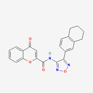 molecular formula C22H17N3O4 B12206743 4-oxo-N-[4-(5,6,7,8-tetrahydronaphthalen-2-yl)-1,2,5-oxadiazol-3-yl]-4H-chromene-2-carboxamide 