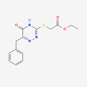 Ethyl 2-[5-hydroxy-6-benzyl-1,2,4-triazin-3-ylthio]acetate