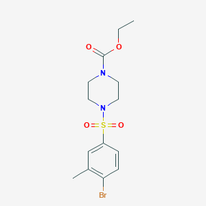 molecular formula C14H19BrN2O4S B12206751 Ethyl 4-(4-bromo-3-methylbenzenesulfonyl)piperazine-1-carboxylate 