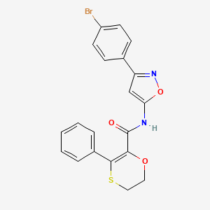 N-[3-(4-bromophenyl)-1,2-oxazol-5-yl]-3-phenyl-5,6-dihydro-1,4-oxathiine-2-carboxamide