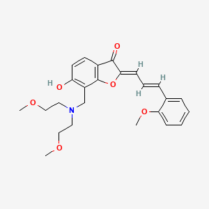 (2Z)-7-{[bis(2-methoxyethyl)amino]methyl}-6-hydroxy-2-[(2E)-3-(2-methoxyphenyl)prop-2-en-1-ylidene]-1-benzofuran-3(2H)-one