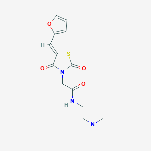 molecular formula C14H17N3O4S B12206759 N-[2-(dimethylamino)ethyl]-2-[(5Z)-5-(furan-2-ylmethylidene)-2,4-dioxo-1,3-thiazolidin-3-yl]acetamide 