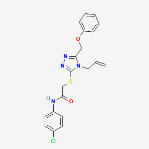 molecular formula C20H19ClN4O2S B12206761 N-(4-chlorophenyl)-2-{[5-(phenoxymethyl)-4-(prop-2-en-1-yl)-4H-1,2,4-triazol-3-yl]sulfanyl}acetamide 