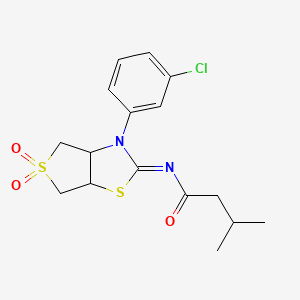 molecular formula C16H19ClN2O3S2 B12206784 N-[(2Z)-3-(3-chlorophenyl)-5,5-dioxidotetrahydrothieno[3,4-d][1,3]thiazol-2(3H)-ylidene]-3-methylbutanamide 