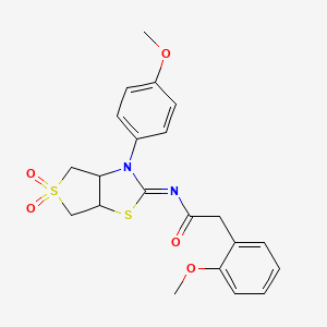 2-(2-methoxyphenyl)-N-[(2E)-3-(4-methoxyphenyl)-5,5-dioxidotetrahydrothieno[3,4-d][1,3]thiazol-2(3H)-ylidene]acetamide