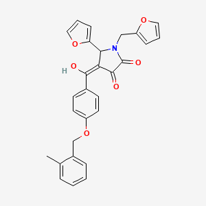 (4E)-5-(furan-2-yl)-1-(furan-2-ylmethyl)-4-(hydroxy{4-[(2-methylbenzyl)oxy]phenyl}methylidene)pyrrolidine-2,3-dione