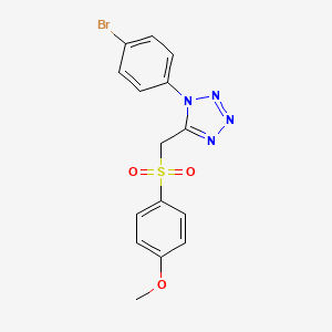 molecular formula C15H13BrN4O3S B12206796 1-(4-bromophenyl)-5-{[(4-methoxyphenyl)sulfonyl]methyl}-1H-tetrazole 