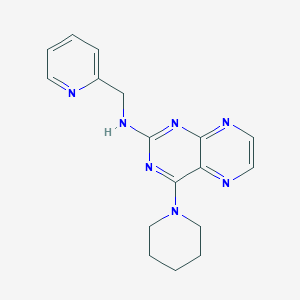 molecular formula C17H19N7 B12206802 4-(piperidin-1-yl)-N-(pyridin-2-ylmethyl)pteridin-2-amine 