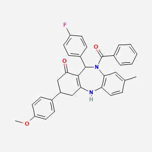 molecular formula C34H29FN2O3 B12206809 C34H29FN2O3 