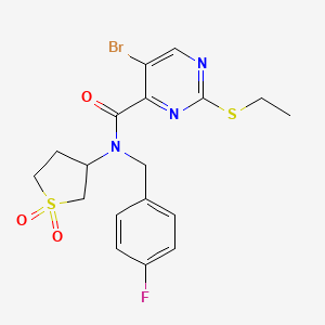 5-bromo-N-(1,1-dioxidotetrahydrothiophen-3-yl)-2-(ethylsulfanyl)-N-(4-fluorobenzyl)pyrimidine-4-carboxamide