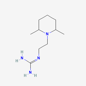 molecular formula C10H22N4 B1220683 Guanidine, (2-(2,6-dimethyl-1-piperidinyl)ethyl)- CAS No. 46275-15-4