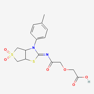 (2-{[(2Z)-3-(4-methylphenyl)-5,5-dioxidotetrahydrothieno[3,4-d][1,3]thiazol-2(3H)-ylidene]amino}-2-oxoethoxy)acetic acid