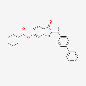 (2Z)-2-(biphenyl-4-ylmethylidene)-3-oxo-2,3-dihydro-1-benzofuran-6-yl cyclohexanecarboxylate