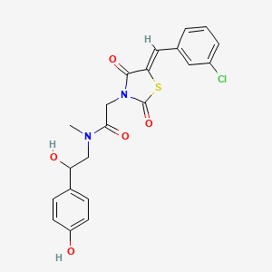 2-[(5Z)-5-(3-chlorobenzylidene)-2,4-dioxo-1,3-thiazolidin-3-yl]-N-[2-hydroxy-2-(4-hydroxyphenyl)ethyl]-N-methylacetamide