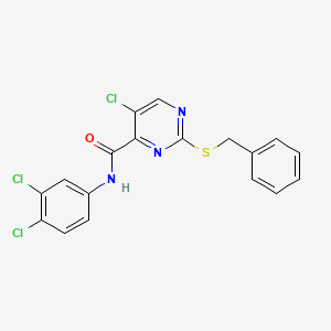 2-(benzylsulfanyl)-5-chloro-N-(3,4-dichlorophenyl)pyrimidine-4-carboxamide