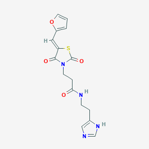 3-[5-(2-furylmethylene)-2,4-dioxo(1,3-thiazolidin-3-yl)]-N-(2-imidazol-4-yleth yl)propanamide