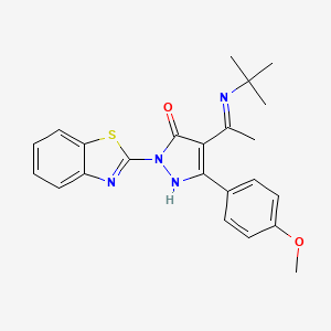 (4Z)-2-(1,3-benzothiazol-2-yl)-4-[1-(tert-butylamino)ethylidene]-5-(4-methoxyphenyl)-2,4-dihydro-3H-pyrazol-3-one