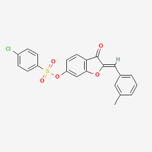 (2Z)-2-(3-methylbenzylidene)-3-oxo-2,3-dihydro-1-benzofuran-6-yl 4-chlorobenzenesulfonate