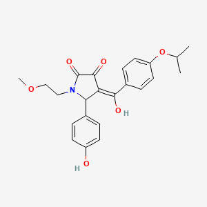 (4E)-5-(4-hydroxyphenyl)-4-{hydroxy[4-(propan-2-yloxy)phenyl]methylidene}-1-(2-methoxyethyl)pyrrolidine-2,3-dione