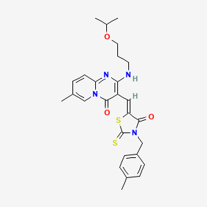 7-methyl-3-{(Z)-[3-(4-methylbenzyl)-4-oxo-2-thioxo-1,3-thiazolidin-5-ylidene]methyl}-2-{[3-(propan-2-yloxy)propyl]amino}-4H-pyrido[1,2-a]pyrimidin-4-one