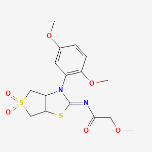 N-[(2Z)-3-(2,5-dimethoxyphenyl)-5,5-dioxidotetrahydrothieno[3,4-d][1,3]thiazol-2(3H)-ylidene]-2-methoxyacetamide