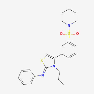 N-[(2Z)-4-[3-(piperidin-1-ylsulfonyl)phenyl]-3-propyl-1,3-thiazol-2(3H)-ylidene]aniline