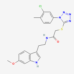 2-{[1-(3-chloro-4-methylphenyl)-1H-tetrazol-5-yl]sulfanyl}-N-[2-(6-methoxy-1H-indol-3-yl)ethyl]acetamide