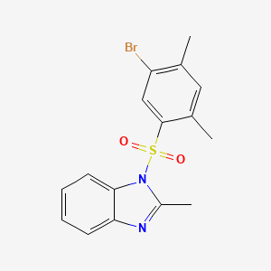 molecular formula C16H15BrN2O2S B12206960 1-(5-bromo-2,4-dimethylbenzenesulfonyl)-2-methyl-1H-1,3-benzodiazole 