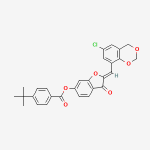 (2Z)-2-[(6-chloro-4H-1,3-benzodioxin-8-yl)methylidene]-3-oxo-2,3-dihydro-1-benzofuran-6-yl 4-tert-butylbenzoate