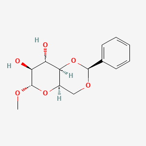 molecular formula C14H18O6 B1220698 (2S,4aR,6S,7S,8S,8aR)-6-methoxy-2-phenyl-4,4a,6,7,8,8a-hexahydropyrano[3,2-d][1,3]dioxine-7,8-diol CAS No. 74560-56-8