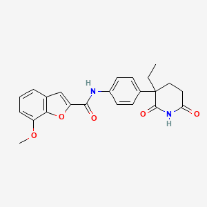 N-[4-(3-ethyl-2,6-dioxopiperidin-3-yl)phenyl]-7-methoxy-1-benzofuran-2-carboxamide