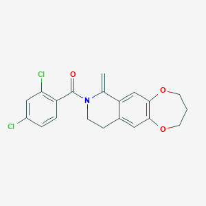 (2,4-dichlorophenyl)(7-methylidene-3,4,9,10-tetrahydro-2H-[1,4]dioxepino[2,3-g]isoquinolin-8(7H)-yl)methanone