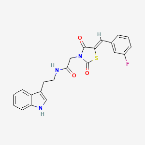 2-[(5Z)-5-(3-fluorobenzylidene)-2,4-dioxo-1,3-thiazolidin-3-yl]-N-[2-(1H-indol-3-yl)ethyl]acetamide