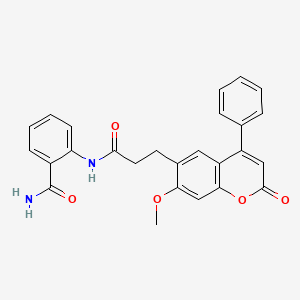 molecular formula C26H22N2O5 B12207019 2-{[3-(7-methoxy-2-oxo-4-phenyl-2H-chromen-6-yl)propanoyl]amino}benzamide 